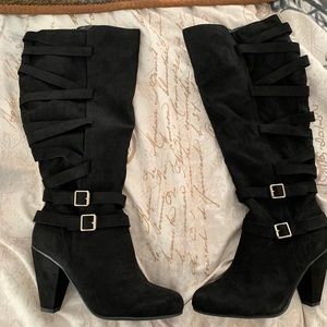 Just Fab Tall heeled Boots Black 8.5 women’s